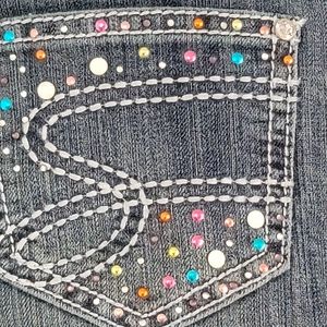 Seven 7 Jeans Girls Distressed Sequin Skinny Denim Size 12